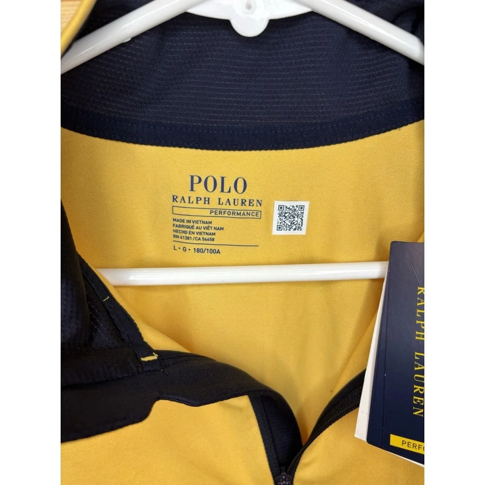 Polo Ralph Lauren Performance 1/4 Zip Wicking Pullover Men's Large NWT $125 Golf